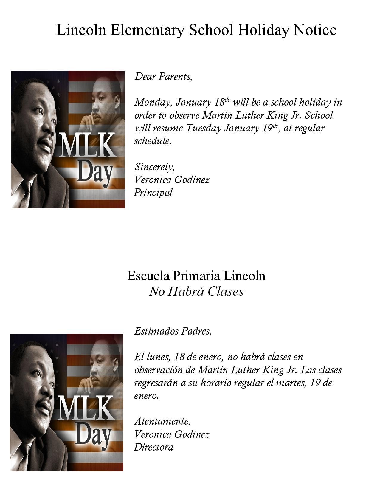 Martin Luther King Jr. Holiday Observed 