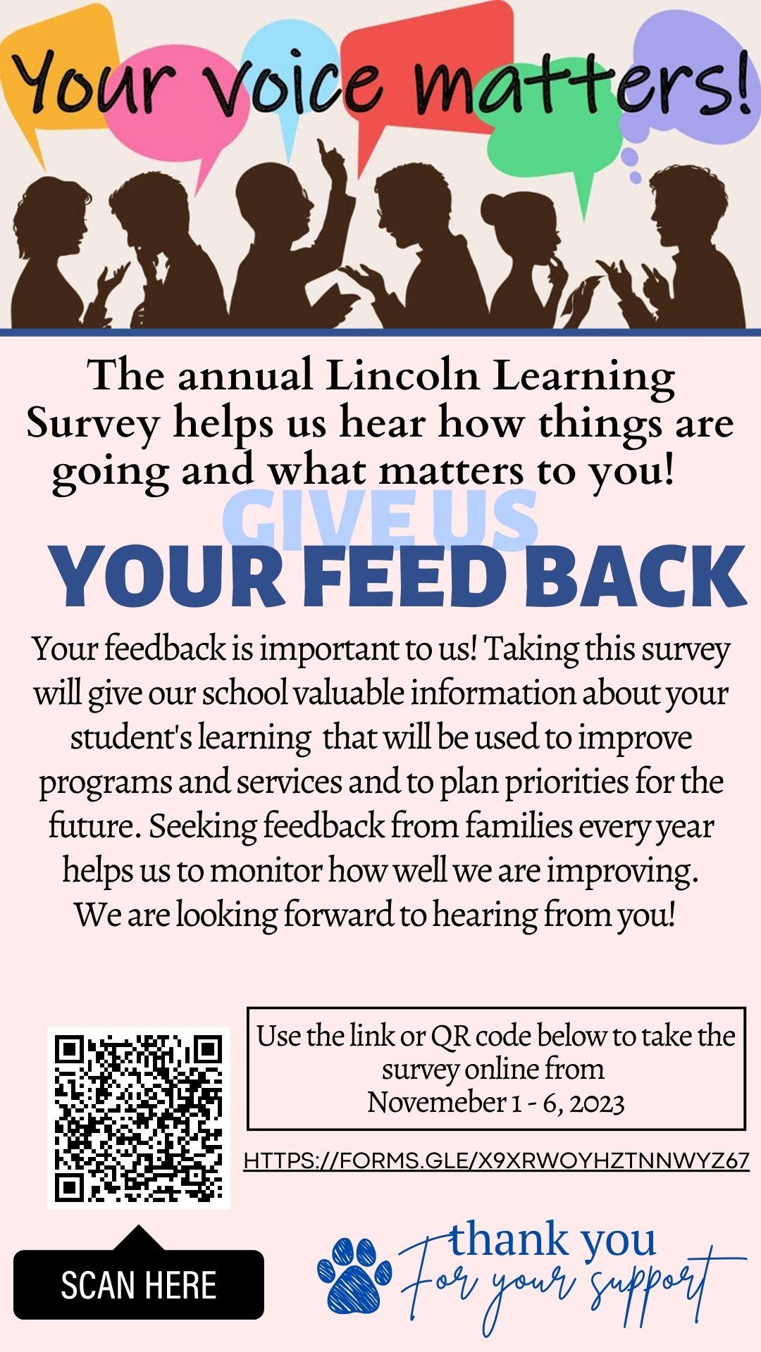 Lincoln Elementary Parent Survey 